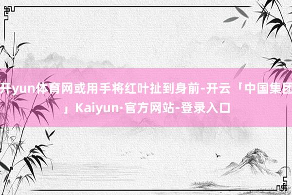 开yun体育网或用手将红叶扯到身前-开云「中国集团」Kaiyun·官方网站-登录入口