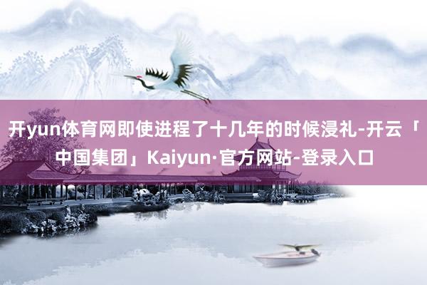 开yun体育网即使进程了十几年的时候浸礼-开云「中国集团」Kaiyun·官方网站-登录入口