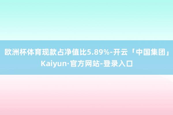 欧洲杯体育现款占净值比5.89%-开云「中国集团」Kaiyun·官方网站-登录入口