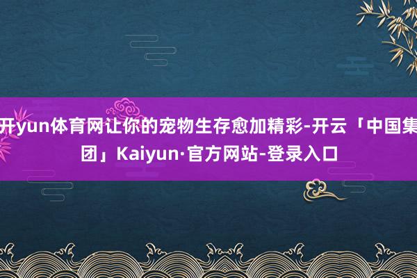 开yun体育网让你的宠物生存愈加精彩-开云「中国集团」Kaiyun·官方网站-登录入口