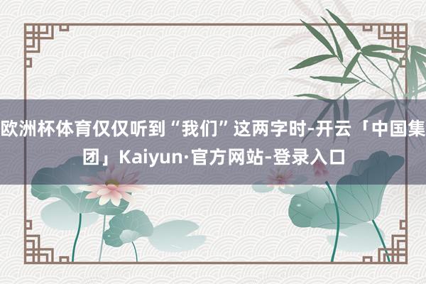 欧洲杯体育仅仅听到“我们”这两字时-开云「中国集团」Kaiyun·官方网站-登录入口