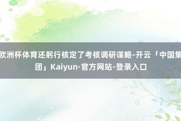 欧洲杯体育还躬行核定了考核调研谋略-开云「中国集团」Kaiyun·官方网站-登录入口