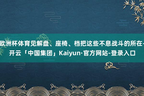 欧洲杯体育见解盘、座椅、档把这些不息战斗的所在-开云「中国集团」Kaiyun·官方网站-登录入口